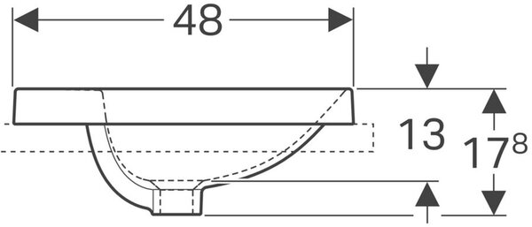 Geberit Variform lavoar 60x48 cm ovale încastrat alb luciu 500.727.01.2