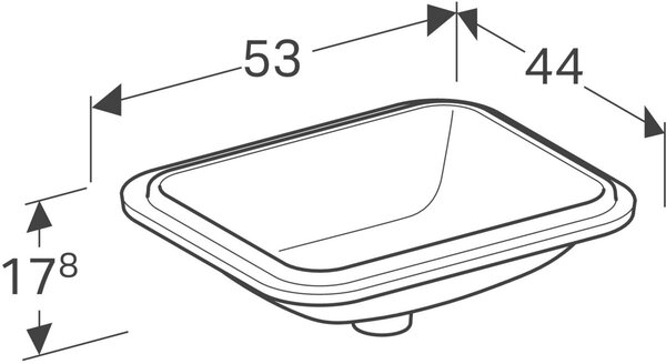 Geberit Variform lavoar 45x35 cm dreptunghiular sub blat alb luciu 500.762.01.2