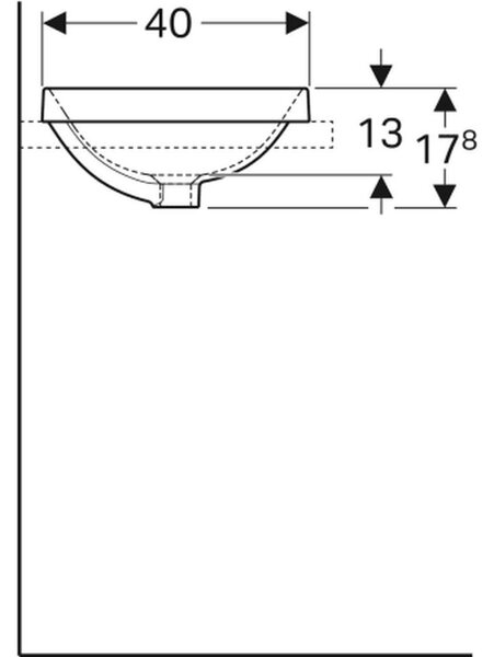 Geberit Variform lavoar 55x40 cm dreptunghiular încastrat alb luciu 500.738.01.2