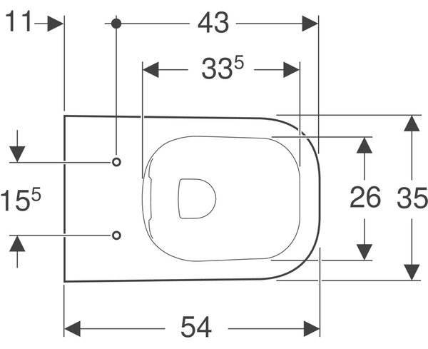 Geberit Smyle vas wc agăţat fără margine alb 500.208.01.1
