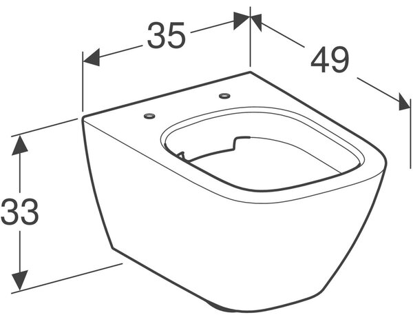 Geberit Smyle Square vas wc agăţat fără margine alb 500.379.01.8