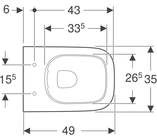 Geberit Smyle Square vas wc agăţat fără margine alb 500.379.01.8