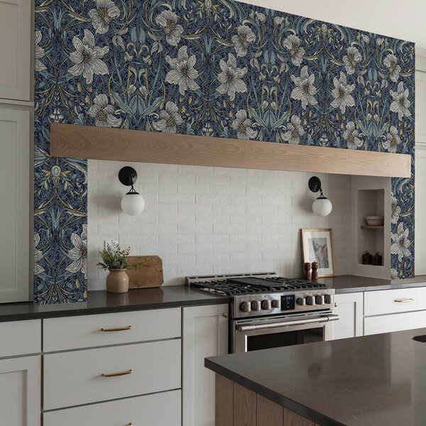 Tapet Ornament floral clasic în stilul lui William Morris, Tapet flori, a00232 : Uwalls.ro