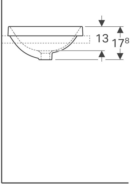Geberit Variform lavoar 40x40 cm rotund încastrat alb luciu 500.703.01.2