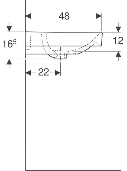 Geberit Smyle Square lavoar 60x48 cm dreptunghiular clasică-mobilier-încastrat alb luciu 500.229.01.1