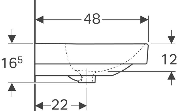 Geberit Smyle Square lavoar 120x48 cm dreptunghiular clasică-mobilier-încastrat alb luciu 500.253.01.8