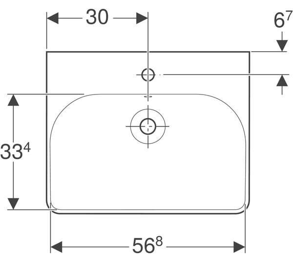 Geberit Smyle Square lavoar 60x48 cm dreptunghiular clasică-mobilier-încastrat alb luciu 500.229.01.1