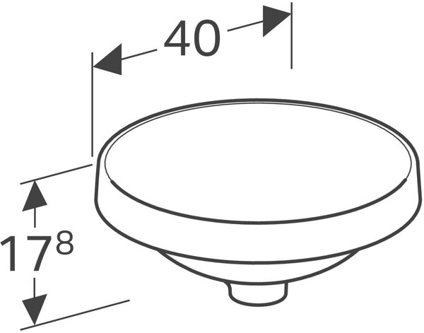 Geberit Variform lavoar 40x40 cm rotund încastrat alb luciu 500.703.01.2
