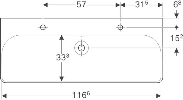 Geberit Smyle Square lavoar 120x48 cm dreptunghiular clasică-mobilier-încastrat alb luciu 500.253.01.8