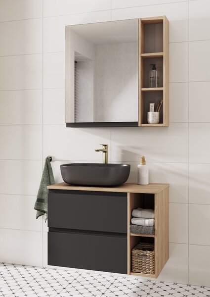 Cersanit Moduo dulap 79.5x37.5x57 cm sub chiuveta pe perete antracit S590-077-DSM
