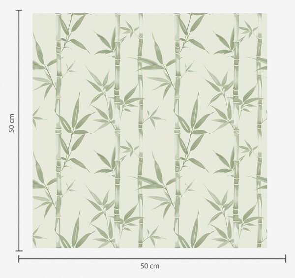 Tapet Bambus verde deschis pe fundal pastel moale, Tapet flori, a00236v1 : Uwalls.ro