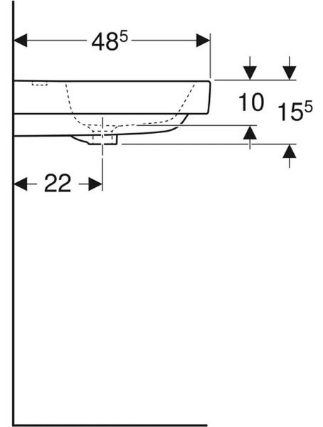 Geberit Modo lavoar 100x48.5 cm dreptunghiular mobilier alb luciu 502.876.00.1