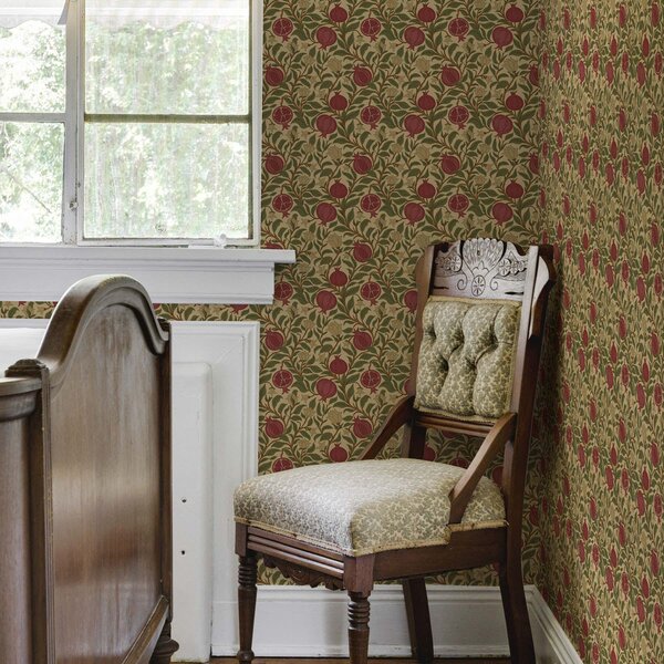 Tapet Rodii și flori în stilul lui William Morris, Tapet flori, a00240 : Uwalls.ro