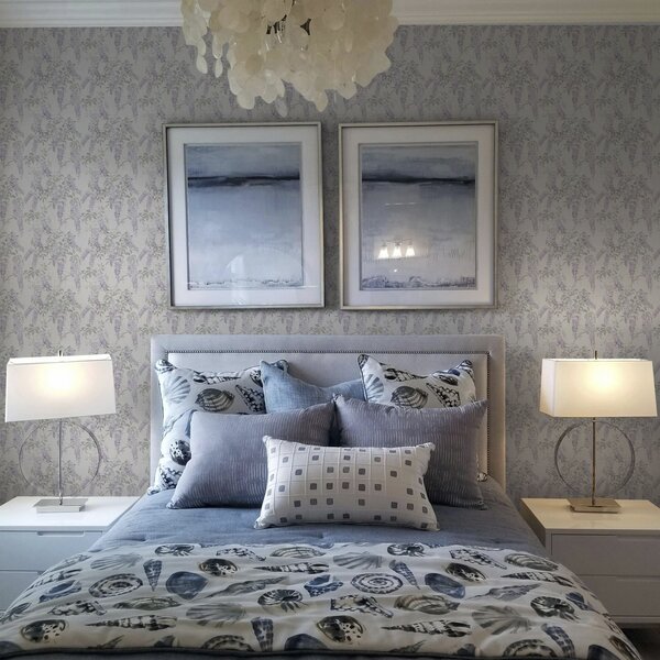 Tapet Lilac wisteria pe fundal alb, stil acuarelă, Tapet Provence, a00239 : Uwalls.ro
