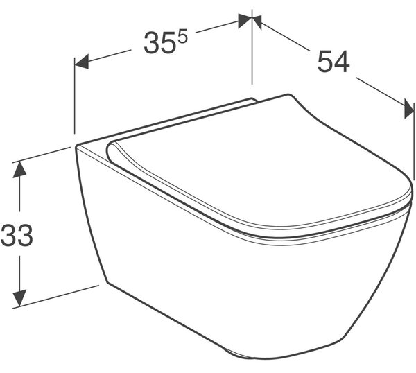 Geberit Smyle Square set vas și capac agăţat fără margine alb 500.683.00.2