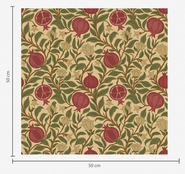 Tapet Rodii și flori în stilul lui William Morris, Tapet flori, a00240 : Uwalls.ro