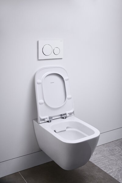 Geberit Smyle Square set vas și capac agăţat fără margine alb 500.683.00.2