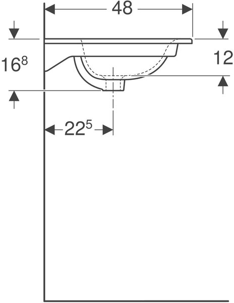 Geberit Selnova Square lavoar 55x48 cm dreptunghiular mobilier alb luciu 500.993.00.1