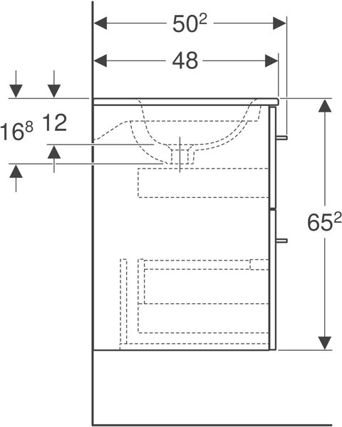Geberit Selnova Square lavoar cu dulap 80 cm nucă 501.242.00.1