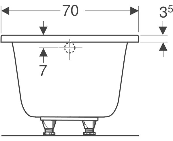 Geberit Selnova cada dreptunghiulară 170x70 cm alb 554.384.01.1