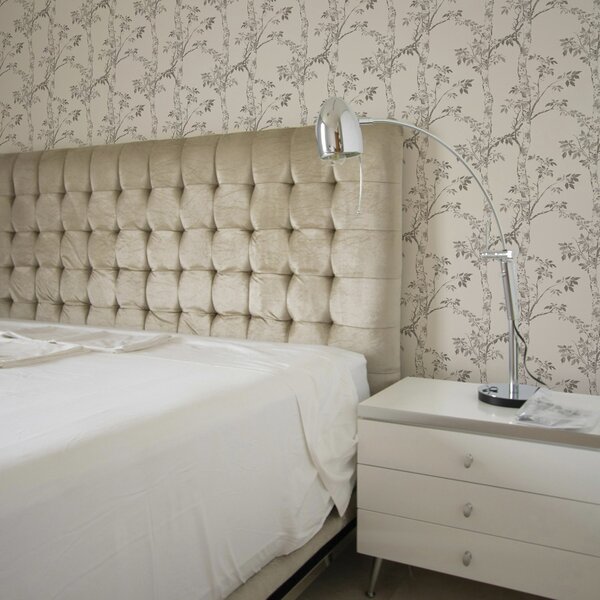 Tapet Ramuri de mesteacăn cu frunze pe un fundal deschis, Tapet Provence, a00257 : Uwalls.ro