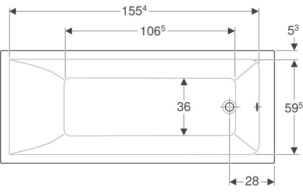 Geberit Selnova cada dreptunghiulară 170x70 cm alb 554.384.01.1