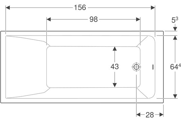 Geberit Selnova Square cada dreptunghiulară 170x75 cm alb 554.385.01.1