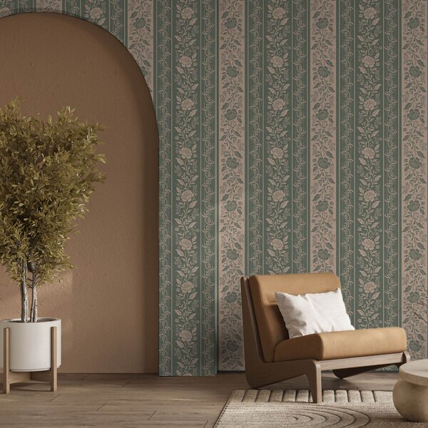 Tapet Dungi verticale cu model floral, Tapet flori, a00273 : Uwalls.ro