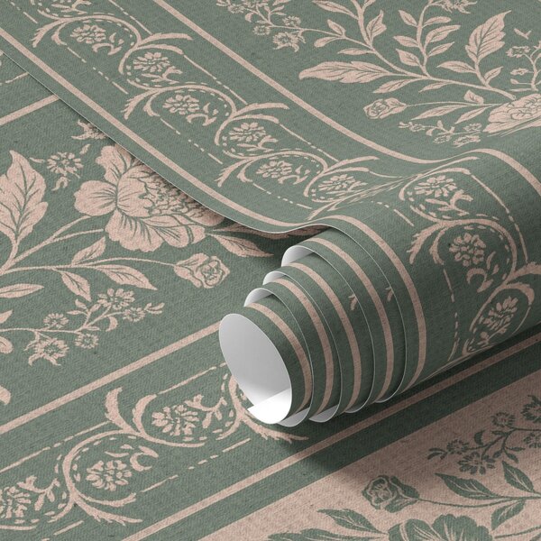 Tapet Dungi verticale cu model floral, Tapet flori, a00273 : Uwalls.ro