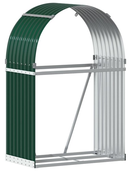 Suport pentru bușteni verde 80x45x120 cm oțel galvanizat