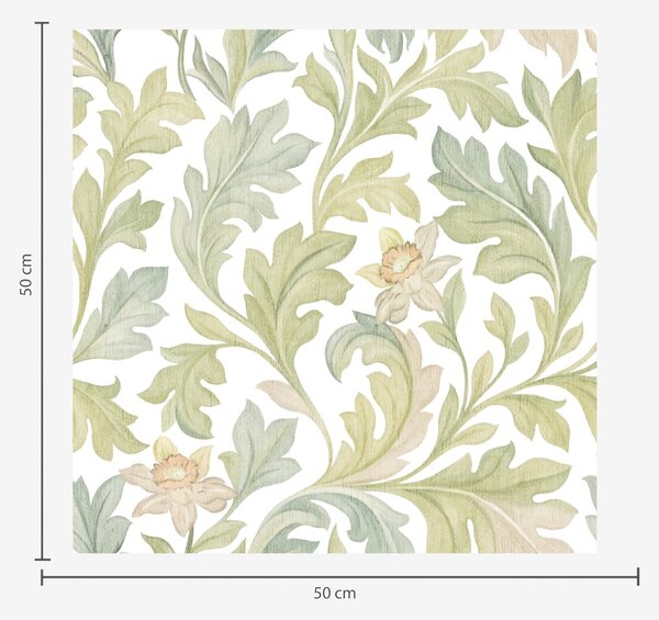 Tapet Ornament floral de epocă pe fundal alb, Tapet flori, a00277v2 : Uwalls.ro