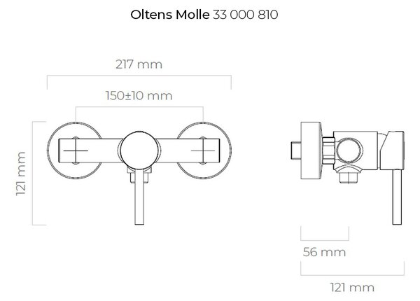 Oltens Molle baterie de duș perete auriu periat 33000810