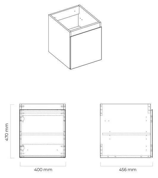 Oltens Vernal dulap 40x45.6x47 cm sub chiuveta pe perete gri 60018700