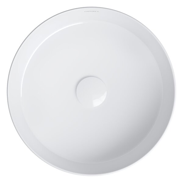 Omnires Tulsa lavoar 36x36 cm rotund de blat alb luciu TULSA355BP