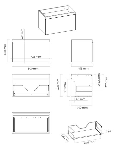 Oltens Vernal dulap 80x45.6x47 cm sub chiuveta pe perete alb 60014000