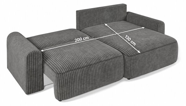 Coltar extensibil reversibil NORDEN PAROS 250x140 cm, gri deschis