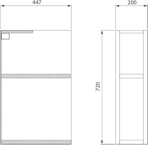 Cersanit City dulap 20x44.7x72 cm alb S584-035-DSM