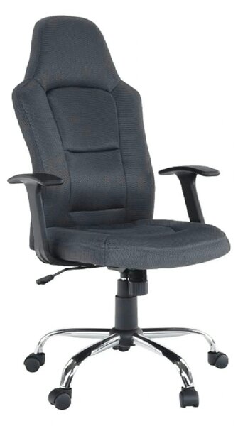 Scaun birou VAN, gri/crom, plasa/metal, 63x61x116/126 cm