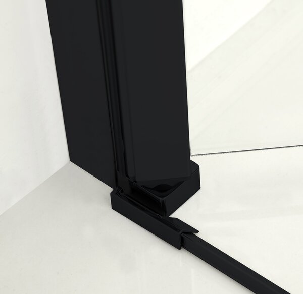 Hagser Gabi uși de duș 80 cm înclinabilă negru mat/sticlă transparentă HGR22000021