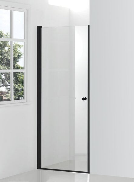 Hagser Gabi uși de duș 80 cm înclinabilă negru mat/sticlă transparentă HGR22000021