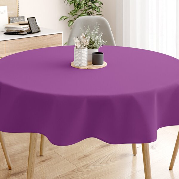 Goldea față de masă din bumbac violet - rotundă Ø 140 cm