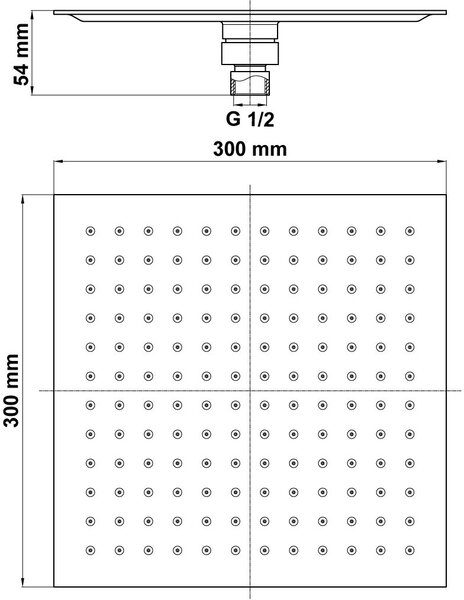 Hagser Ella cap de duș 30x30 cm pătrat negru HGR28000037