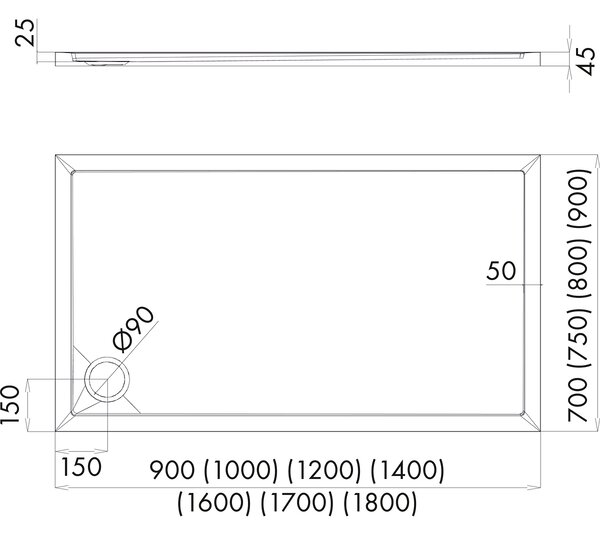 Oltens Superior cădiță de duș dreptunghiulară 120x70 cm alb 15001000