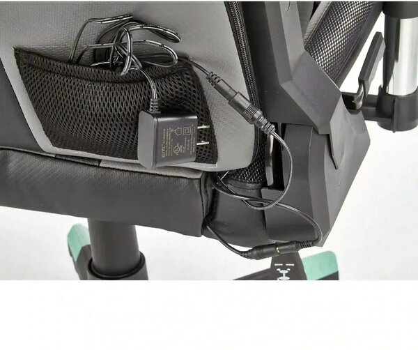 Scaun gaming FACTOR, negru/gri/verde, piele ecologica/material textil