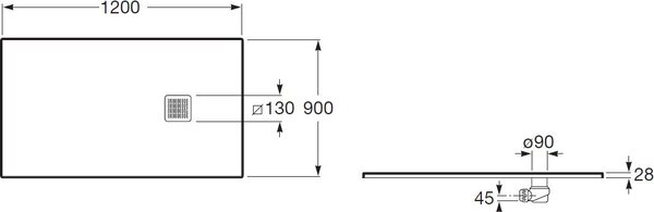 Roca Terran cădiță de duș dreptunghiulară 120x90 cm perla AP1014B038401630