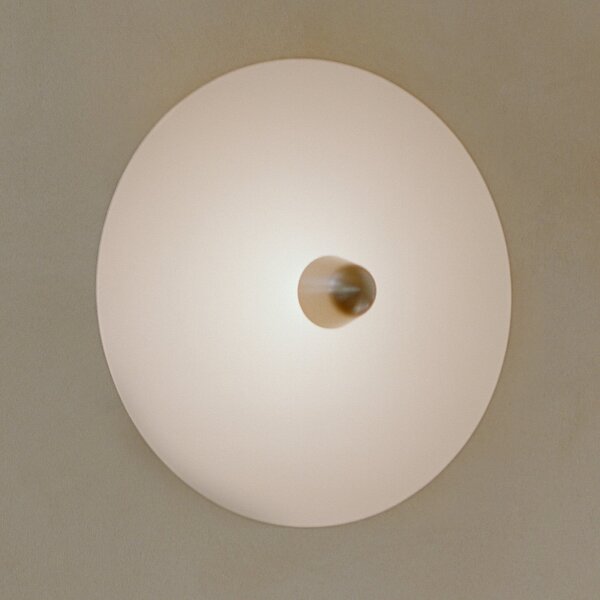 New Works Aplică LED „Kantarell”, nichel/alb, Ø 55 cm, reglabil, Alb, Camera de zi / sufragerie, Aluminiu, Design