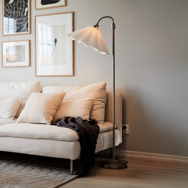 PR Home Lampadar Amy, argintiu/alb, cu 1 bec, înălțime 150 cm, E27, Metalic, Camera de zi / sufragerie, Metal, Scandinavă