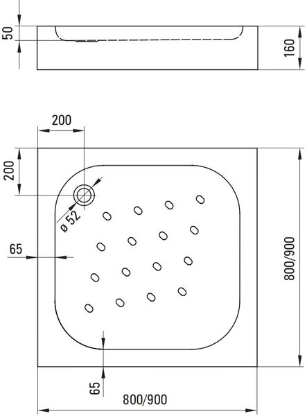 Deante Corner cădiță de duș pătrată 90x90 cm alb KTC_041B