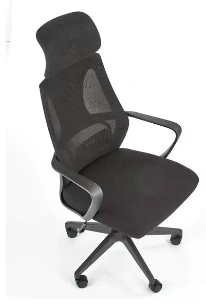 Scaun de birou VALDEZ, negru, stofa/plasa, 64x60x116/122 cm