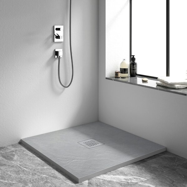 Balneo Stone Tray cădiță de duș pătrată 90x90 cm gri STFLG909025